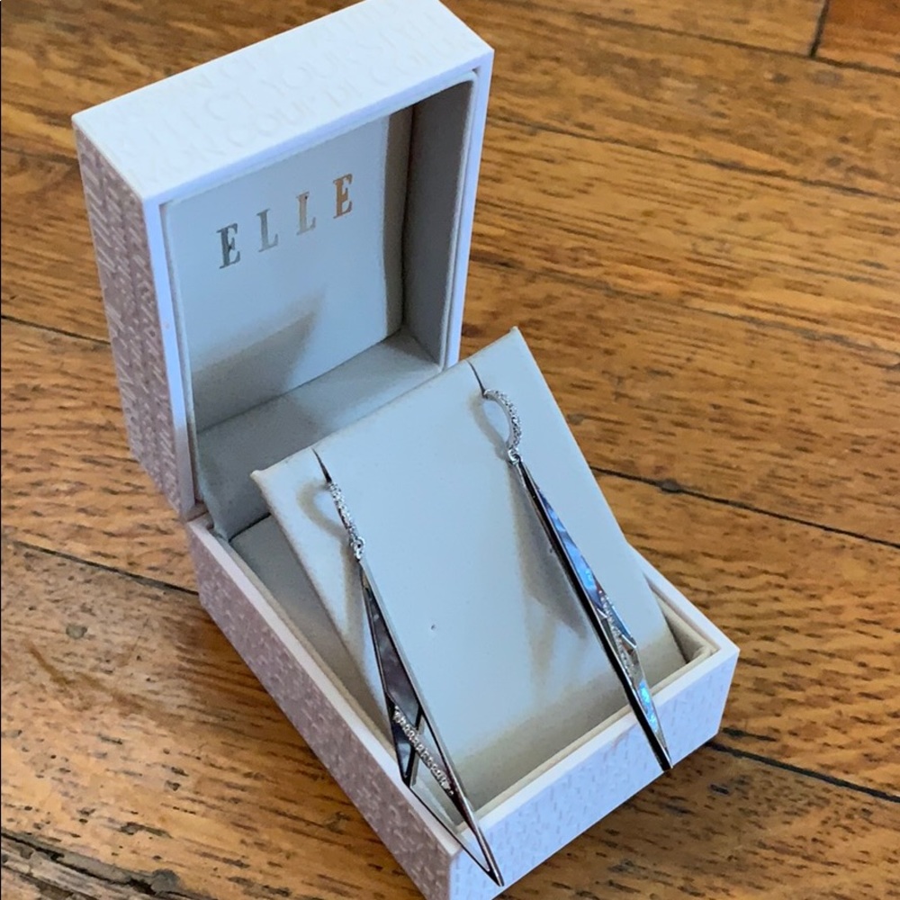 Modern silver and jewel earrings
